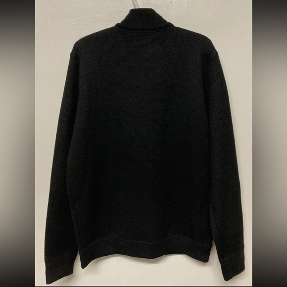 New! Flag & Anthem Mens 1/4 Zip Sweater Pullover Medium Black Shirt Heavy Weight - Picture 2 of 12